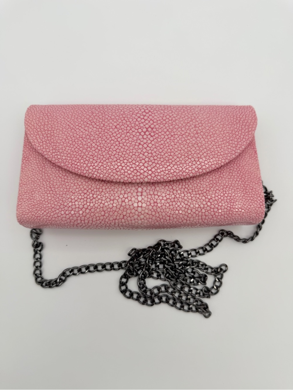J. Markell Pink Baby Grande Stingray Leather Clutch Crossbody